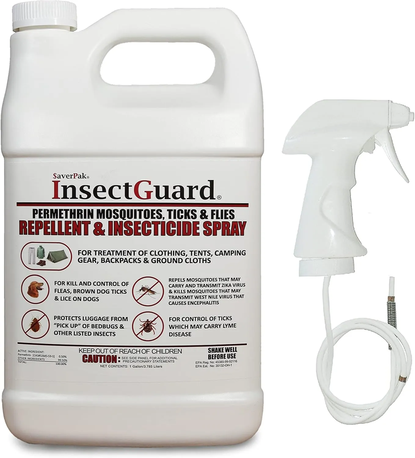 $averPak InsectGuard Permethrin Mosquitoes, Ticks and Flies Repellent & Insecticide Spray Gallon (128oz)