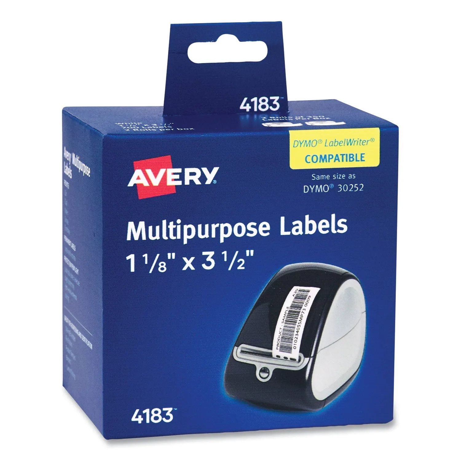 Avery® Multipurpose Thermal Labels, 3.5 x 1.3, White, 350/Roll, 2 Rolls/Box