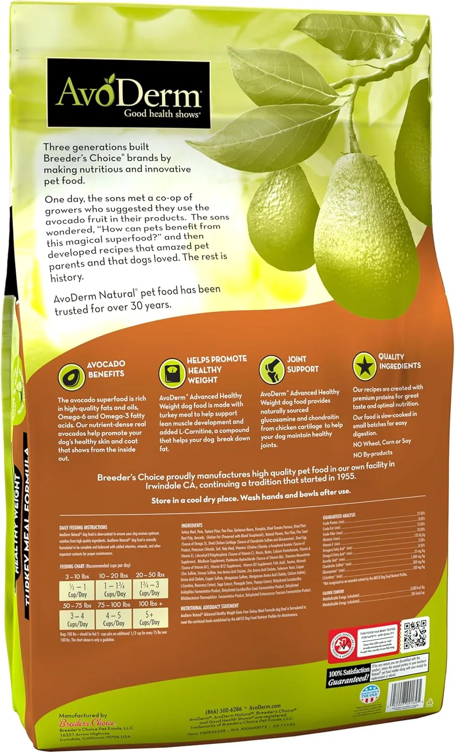AvoDerm Natural Advanced Healthy Weight Dry Dog Food 24 lb