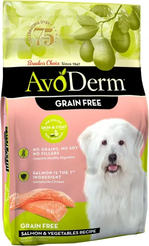 AvoDerm Natural All Life Stages Dry Dog Food, Grain Free, Salmon & Vegetables Recipe, Seafood, 24 Pounds