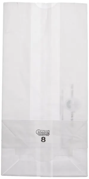 Bagcraft Papercon 300298 Dubl Wax SOS Bag, 8-lb Capacity, 12-3/8" Length x 6-1/8" Width x 4" Height, White (Case of 1000)