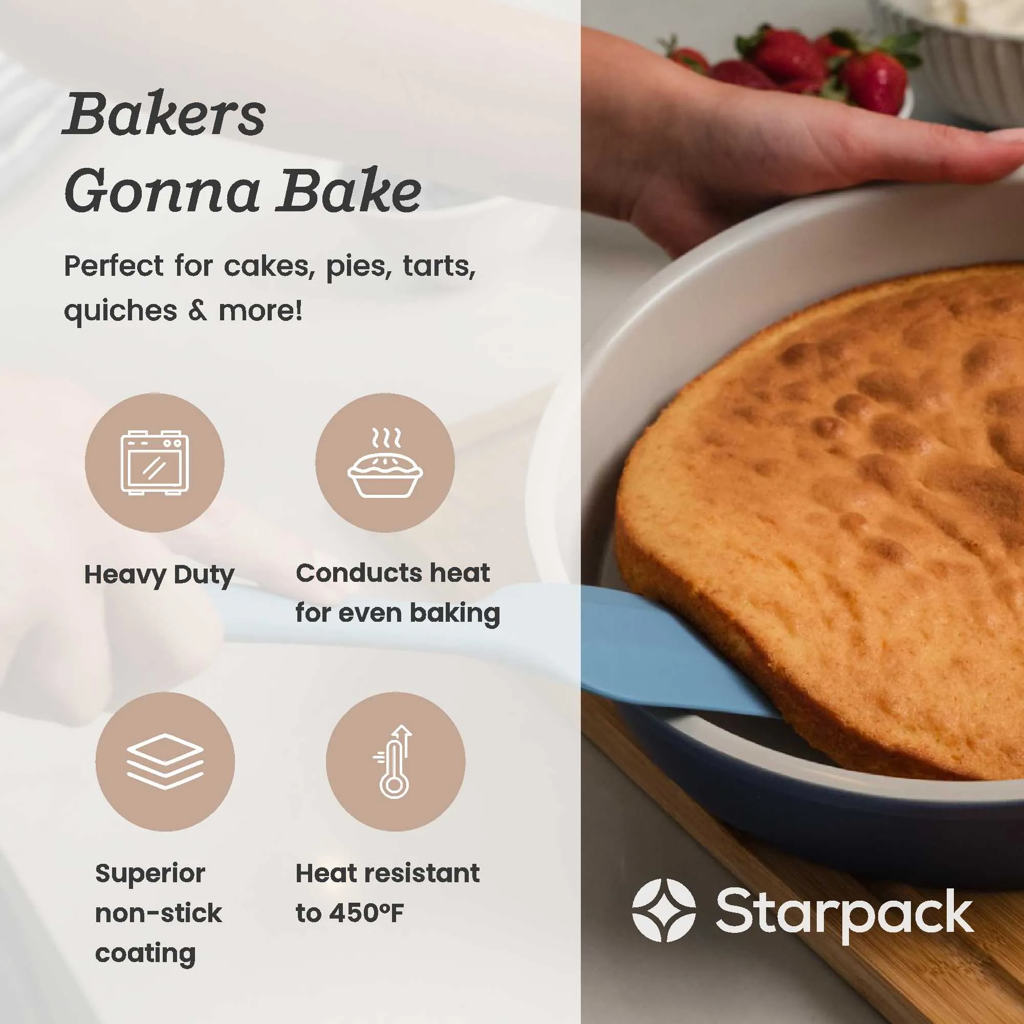 Bakers Gonna Bake - Round Cake & Pie Pans Set of 2