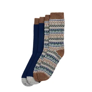Barbour Fair Isle Sock 2 Pack Green Loch Mix