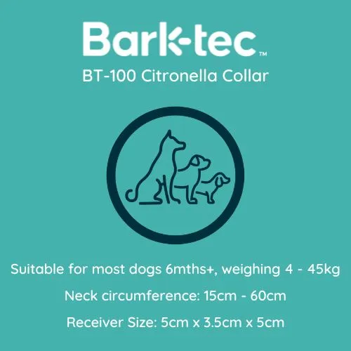 Barktec BT-100 Multi-Pet Citronella Spray Collar for 2 Dogs