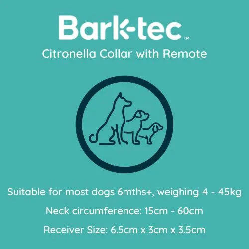 Barktec Citronella Spray Collar with Remote