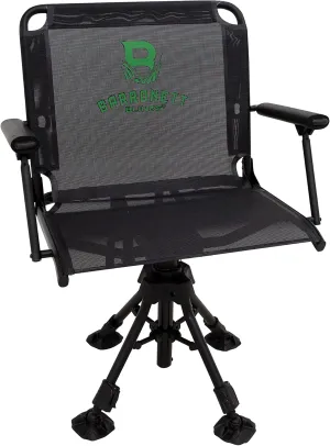 Barronett Blinds 360 Deluxe Wide Chair, Silent 360-degree Swivel Hunting Chair, Extra-Wide, Comfortable TearTuff Mesh Seat, Adjustable Height, 350 lb. Capacity, Black, BC107
