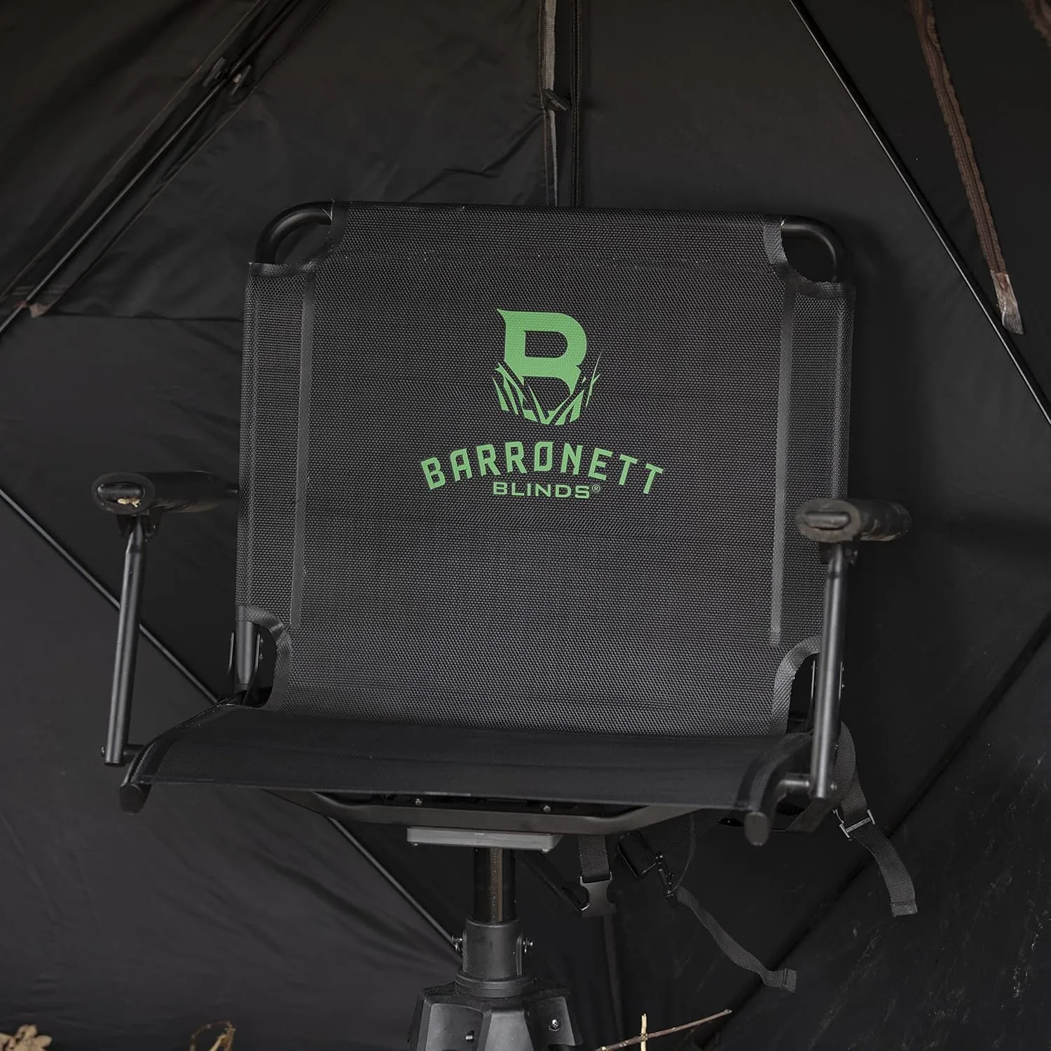 Barronett Blinds 360 Deluxe Wide Chair, Silent 360-degree Swivel Hunting Chair, Extra-Wide, Comfortable TearTuff Mesh Seat, Adjustable Height, 350 lb. Capacity, Black, BC107