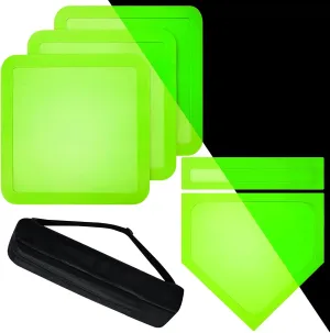 Baseball Bases for Yard - 3 Throw Down Bases 1 Homeplate 1 Pitching Rubber with Baseball Bases Bag for Kids Practice, Rubber Bases for Kickball Baseball Play