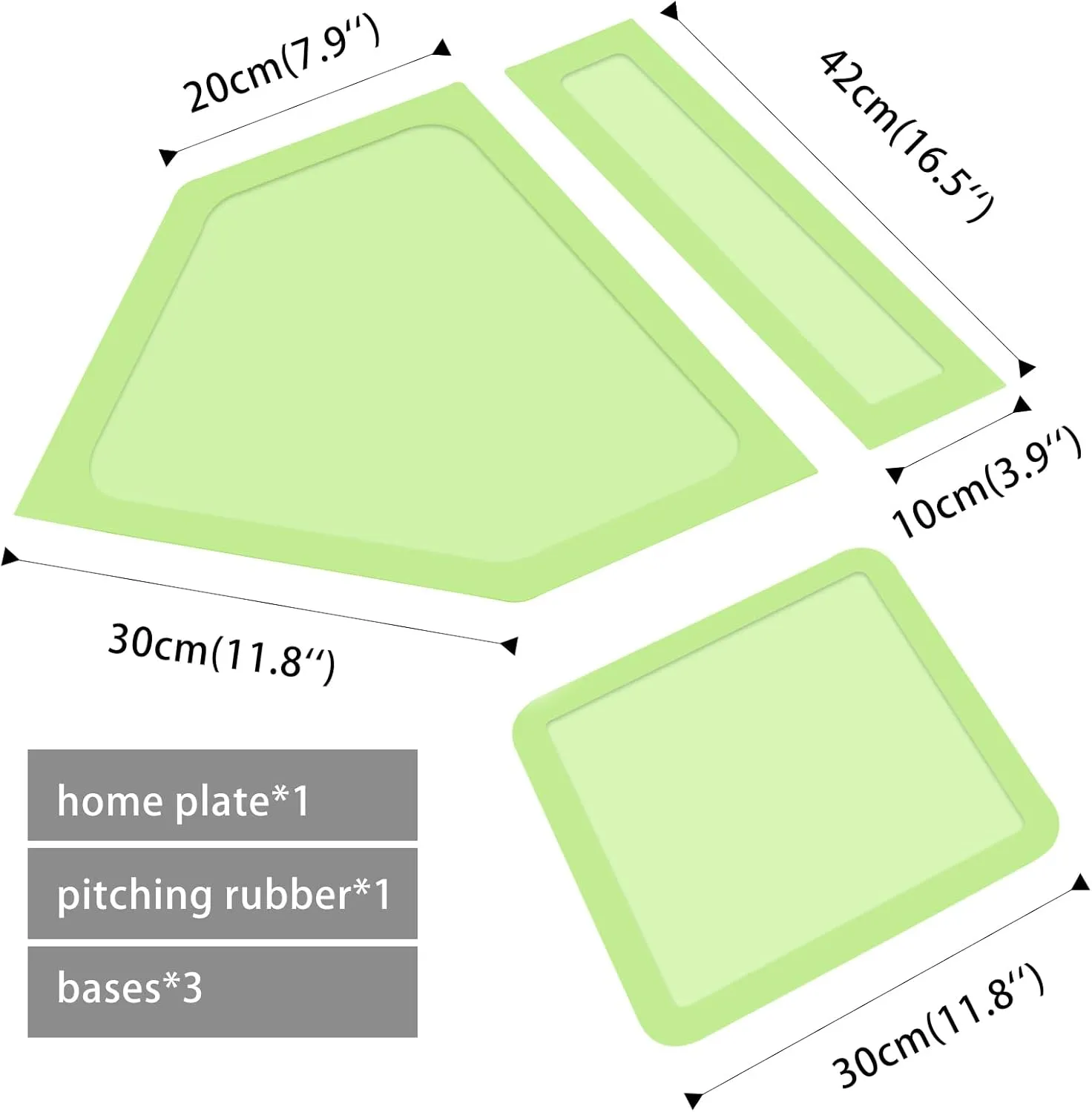 Baseball Home Plate Baseball Bases 5 Piece Kickball Set Great for Adults and Kids for Baseball Kickball Softball Backyard Playground School Practice