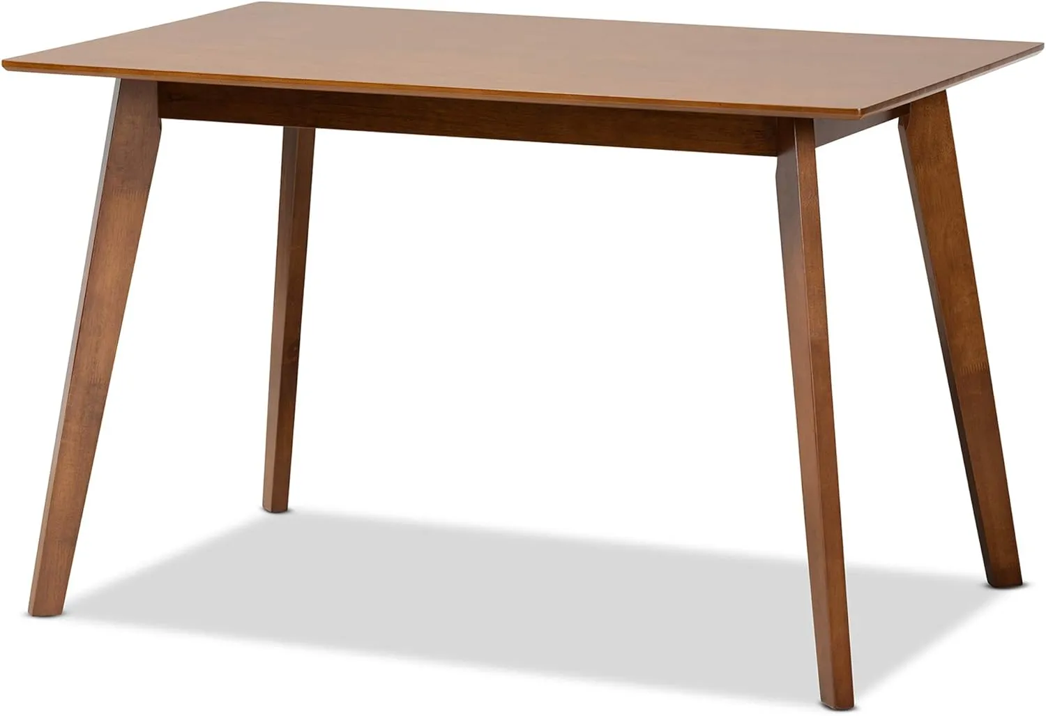 Baxton Studio Damara Mid-Century Pub Set Sand Fabric Upholstered and Walnut Brown Finished Wood 5-Piece Dining Set