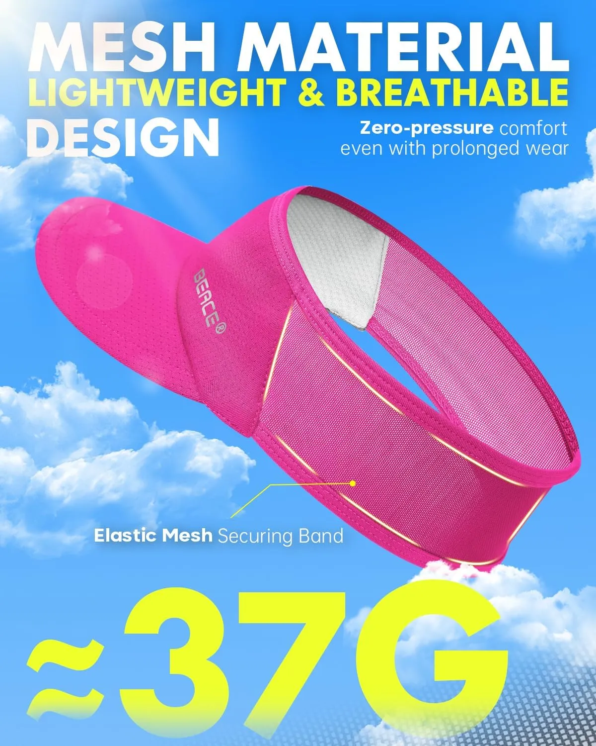 BEACE Lightweight Moisture Wicking Sports Sun Visors Hats Women Men,Sunvisor Cap for Running Golf Tennis Pickleball
