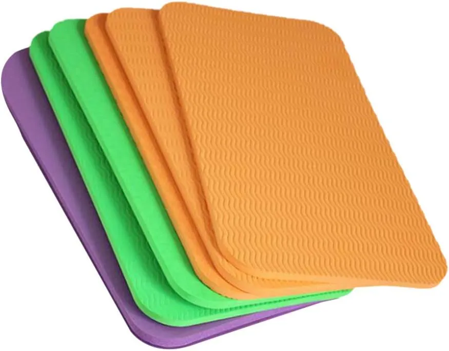 BESPORTBLE 6pcs Yoga Knee Pad Yoga Pilates Floor Exercise Knee Mat Non Slip Fitness Practice Knee Elbow Cushion Yoga Supplies for Women Men (Random Color) (34 x 17 x 0.6cm)
