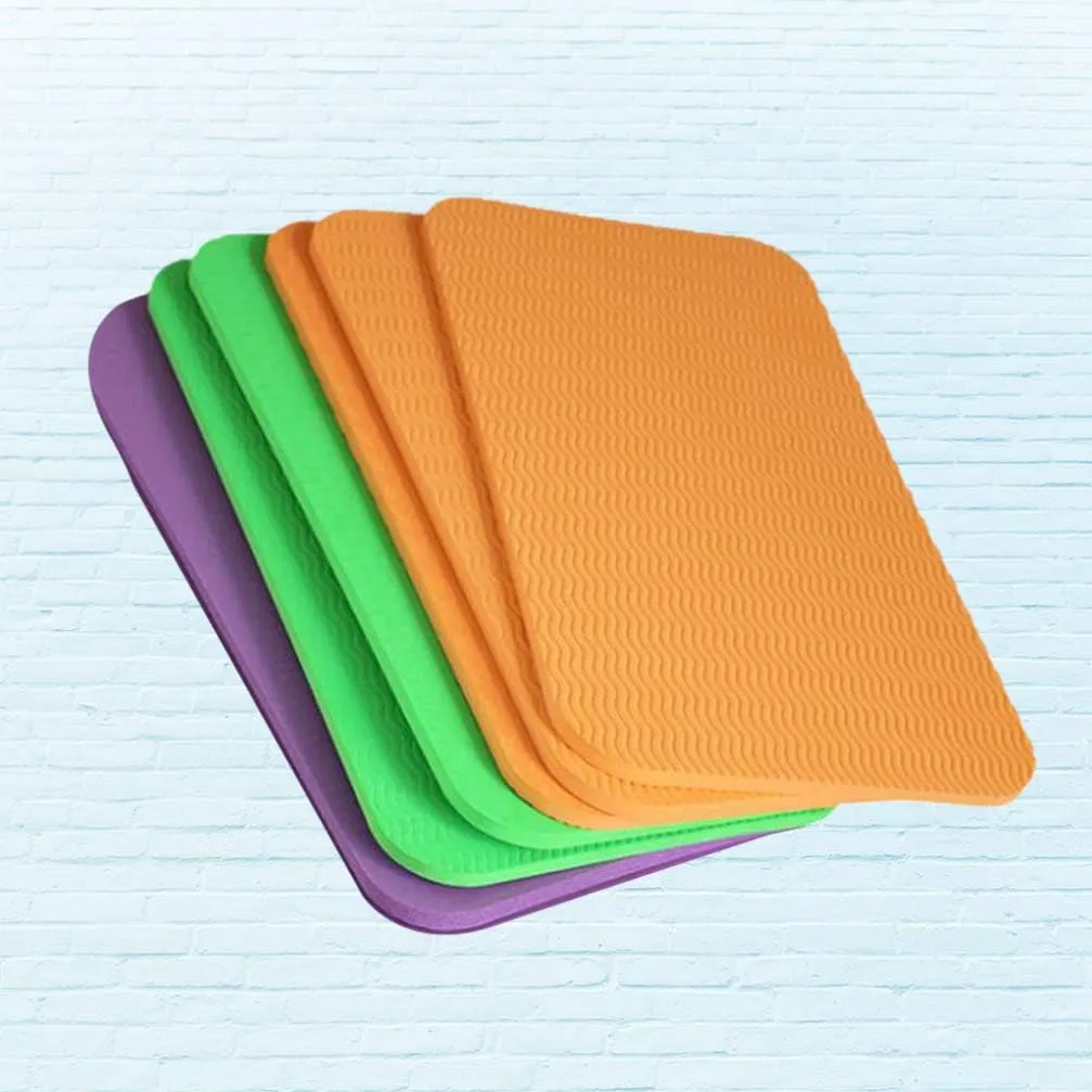 BESPORTBLE 6pcs Yoga Knee Pad Yoga Pilates Floor Exercise Knee Mat Non Slip Fitness Practice Knee Elbow Cushion Yoga Supplies for Women Men (Random Color) (34 x 17 x 0.6cm)