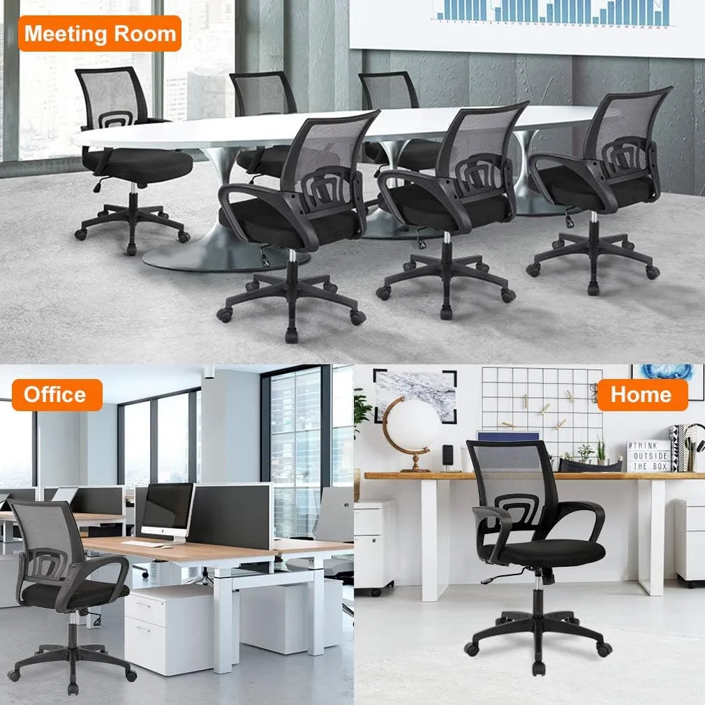 BestOffice Home Office Chair Ergonomic Desk Chair Mesh Computer Chair with Lumbar Support Armrest Executive Rolling Swivel Adjustable Mid Back Task Chair,Black