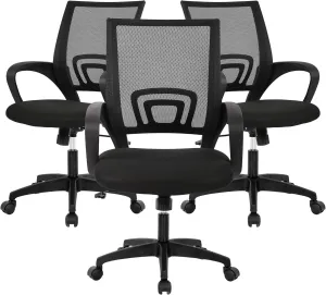 BestOffice Home Office Chair Ergonomic Desk Chair Mesh Computer Chair with Lumbar Support Armrest Executive Rolling Swivel Adjustable Mid Back Task Chair,Black