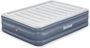 Bestway Tritech Airbed, Queen-Sized 20" Thick Durable Comfortable Mattress Pad for Portable Relaxation with Built-in AC Pump and Storage Bag