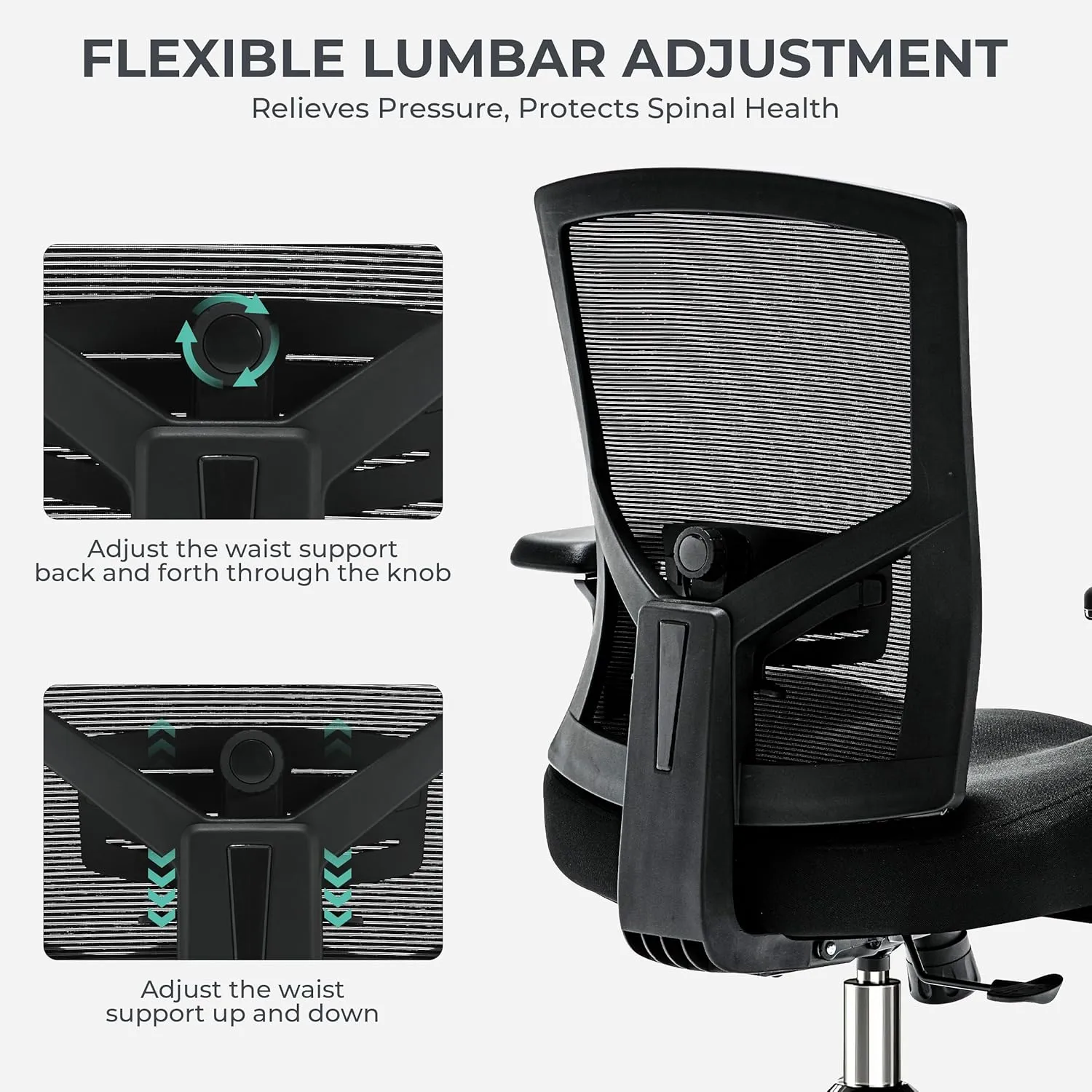 Big and Tall Office Chair 500lbs, Ergonomic Oversize Mesh Desk Chair, Heavy Duty High Back Computer Chair with Wide Thick Seat Cushion, Adjustable Lumbar Support, 4D Armrests