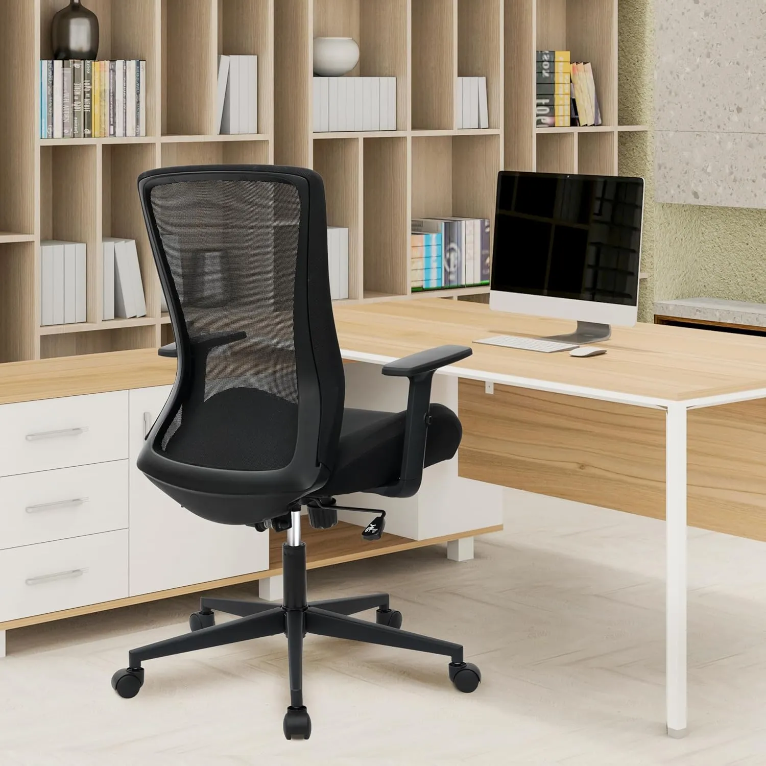 Big and Tall Office Chair for Heavy People 400lb, Ergonomic Desk Chair Mesh Computer Chair with Lumbar Support, Adjustable Height and Armrests