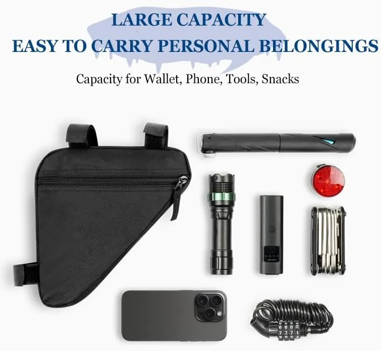 Bike Frame Bag for Cannondale Topstone Sora 2019, Bicycle Triangle Pouch, Bike Frame Triangle Travel Storage Bag, Riding Accessories, for Mountain Road Bike Trip,A Black