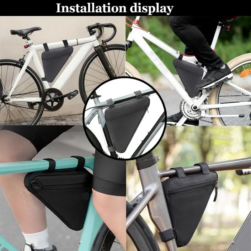 Bike Frame Bag for Cannondale Topstone Sora 2019, Bicycle Triangle Pouch, Bike Frame Triangle Travel Storage Bag, Riding Accessories, for Mountain Road Bike Trip,A Black