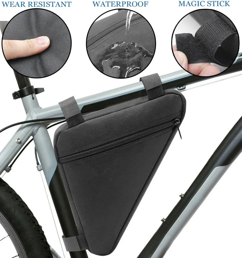 Bike Frame Bag for Cannondale Touring 2017, Bicycle Triangle Pouch, Bike Frame Triangle Travel Storage Bag, Riding Accessories, for Mountain Road Bike Trip,A Black