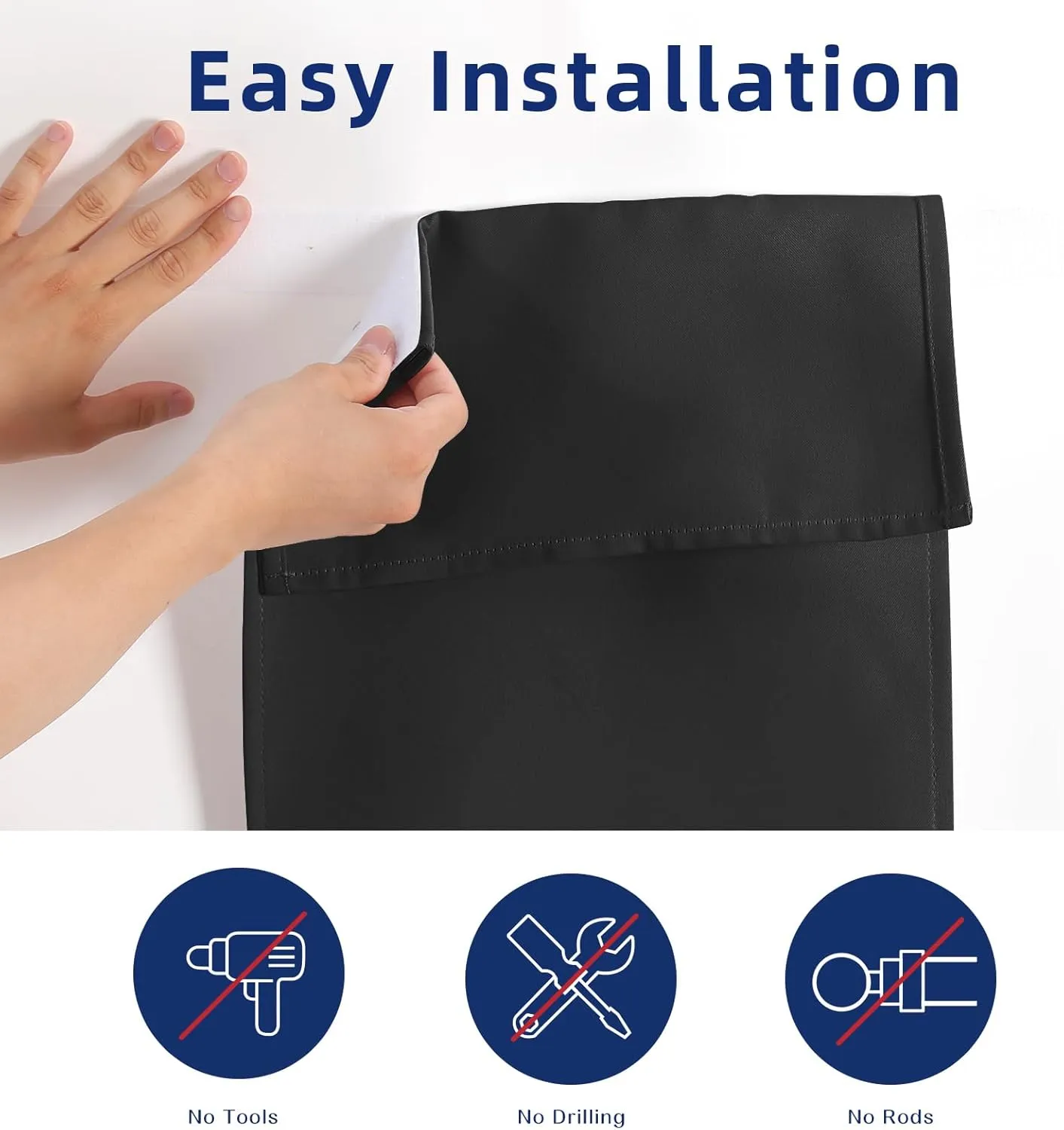 Blackout Door Curtains, Lights Block, Room Darkening, Provide Privacy, roll-able Door Panels, Window Covering for Glass Door, Front and Side, Patio Doors (18”W x42”H, 1 Piece, Black)