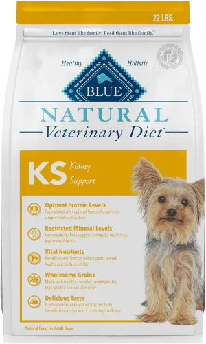 Blue Buffalo Natural Veterinary Diet KS Kidney Support Dry Dog Food, Chicken 22-lb bag