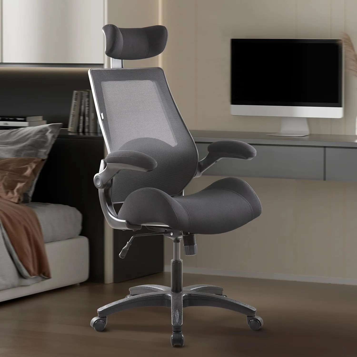 BOLISS 400lbs High Back Ergonomic Mesh Computer Office Desk Chair with Super Soft Adjustable Arms Molded Foam Seat Lumbar Support(Black)