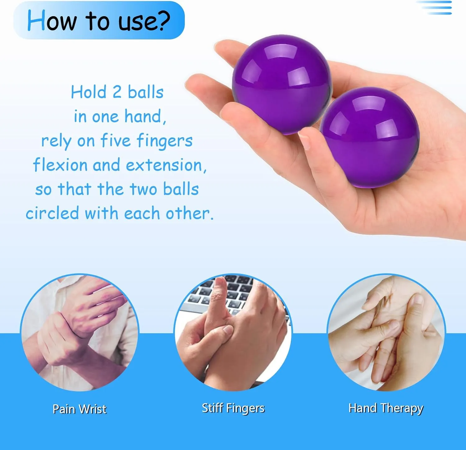 BRABUD 1.77'' Crystal Handballs Purple Transparent Color Chinese Health Exercise Massage Balls Stress Relieve Desk Decor Collectible Gift with Bag TQGJBS612