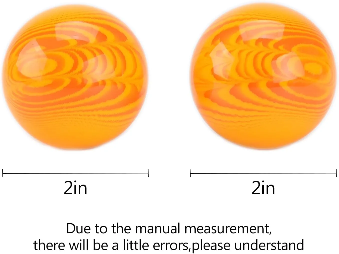 BRABUD 2'' Yellow Chinese Baoding Balls Hand Exercise Therapy Balls Stress Relieve Non-Chiming 2PCS with Bag TQGJBS544