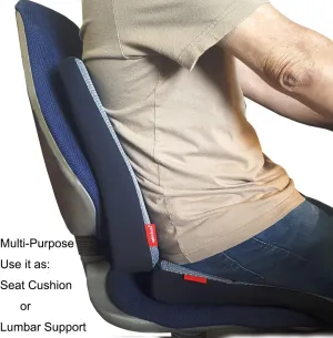 Breathable Ergonomic Wedge Car Seat Cushion & Office Chair Support Comfortable Pressure-Relief Pad for Back & Tailbone Pain Ideal for Long Sitting, Posture Corrector Mesh Grey Firm