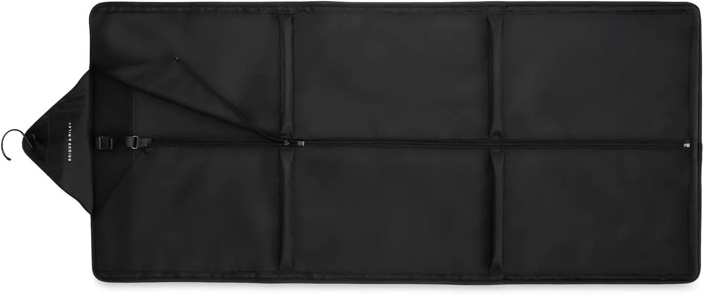 Briggs & Riley Check In Garment Sleeve for Hanging Clothes - Suit & Dress Travel Bag for Men & Women, Wrinkle Reducing Carrier for Shirts, Tuxedos, Coats, & More - Black