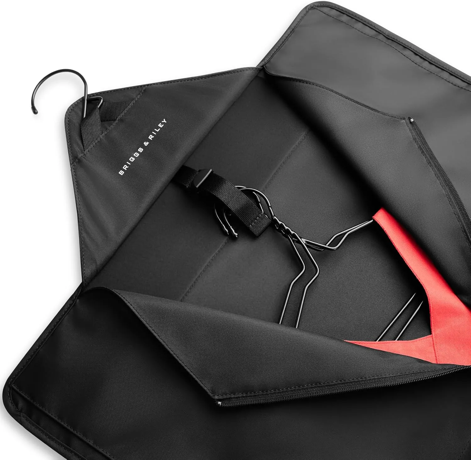 Briggs & Riley Check In Garment Sleeve for Hanging Clothes - Suit & Dress Travel Bag for Men & Women, Wrinkle Reducing Carrier for Shirts, Tuxedos, Coats, & More - Black