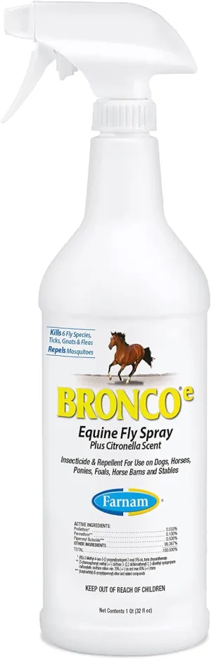 Bronco E Equine Fly Spray Plus Citronella Scent - 32oz