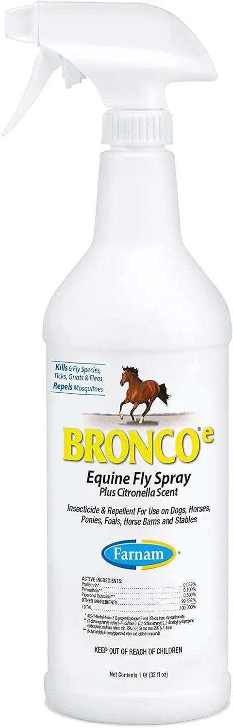 Bronco E Equine Fly Spray Plus Citronella Scent - 32oz