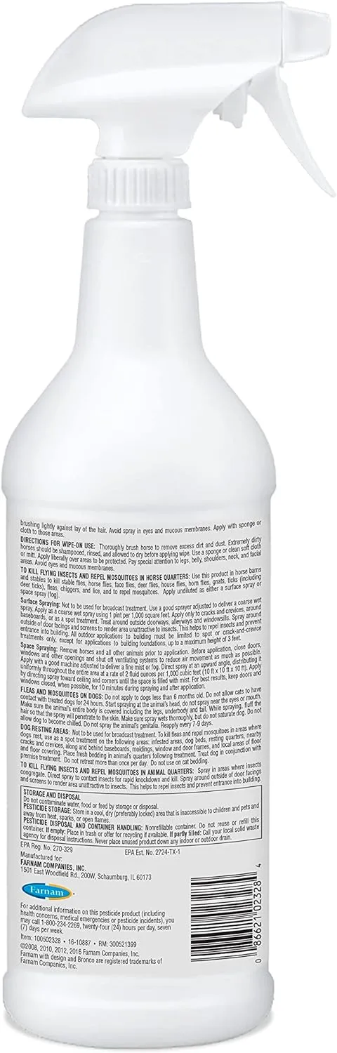 Bronco E Equine Fly Spray Plus Citronella Scent - 32oz