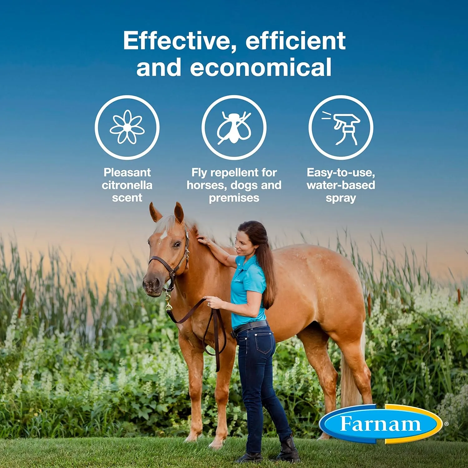 Bronco E Equine Fly Spray Plus Citronella Scent - 32oz