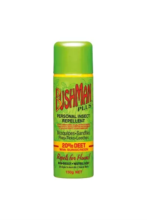 BUSHMAN Plus Aerosol 20% DEET   Sunscreen 150g
