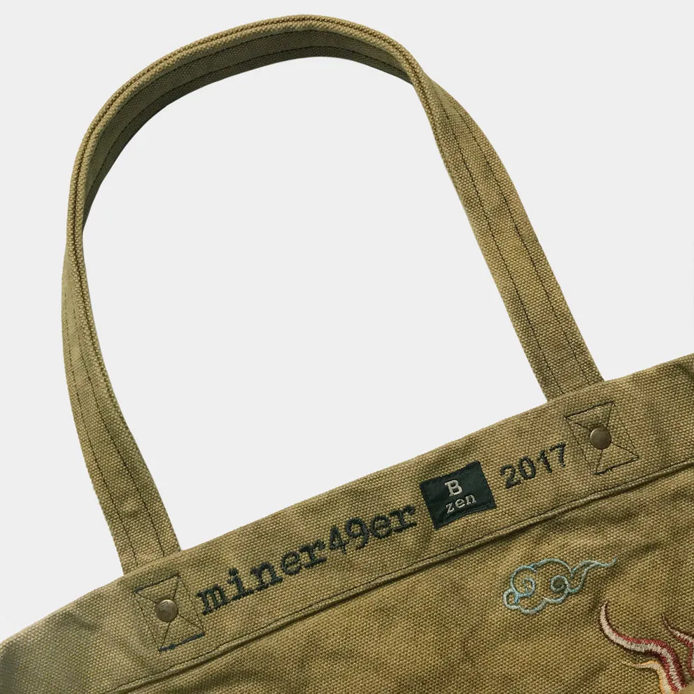 BZEN x MINER49ER TOTE19-15BIS ROOSTER CANVAS TOTE BAG-20oz-E0 BISCOTTI