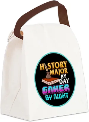 CafePress History Major Funny Gamer Canvas Lunch Bag with Strap Handle