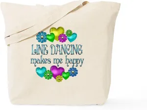 CafePress Line Dancing Tote Bag Natural Canvas Tote Bag, Reusable Shopping Bag