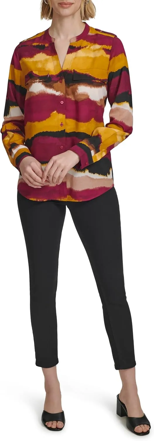Calvin Klein Women's Roll Tab Blouse