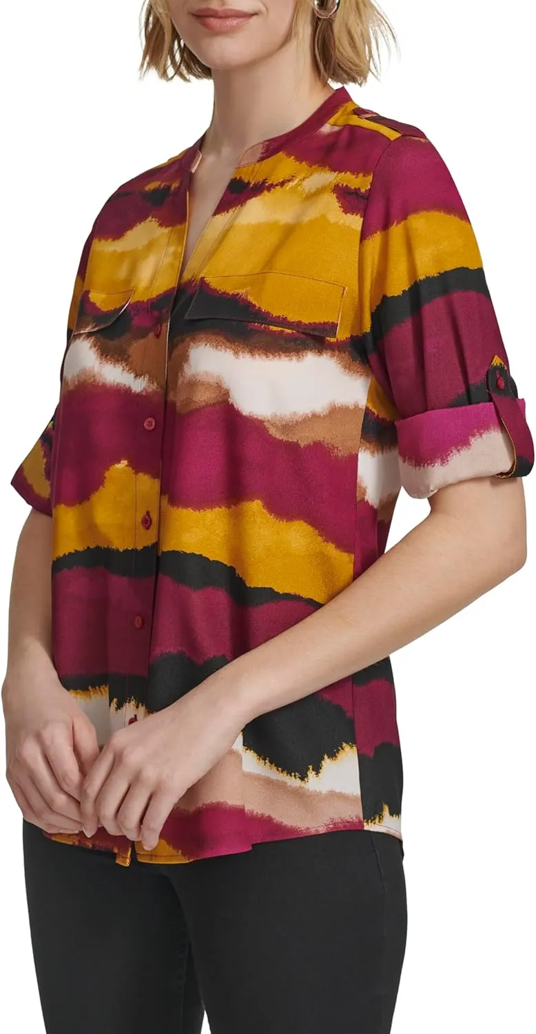 Calvin Klein Women's Roll Tab Blouse