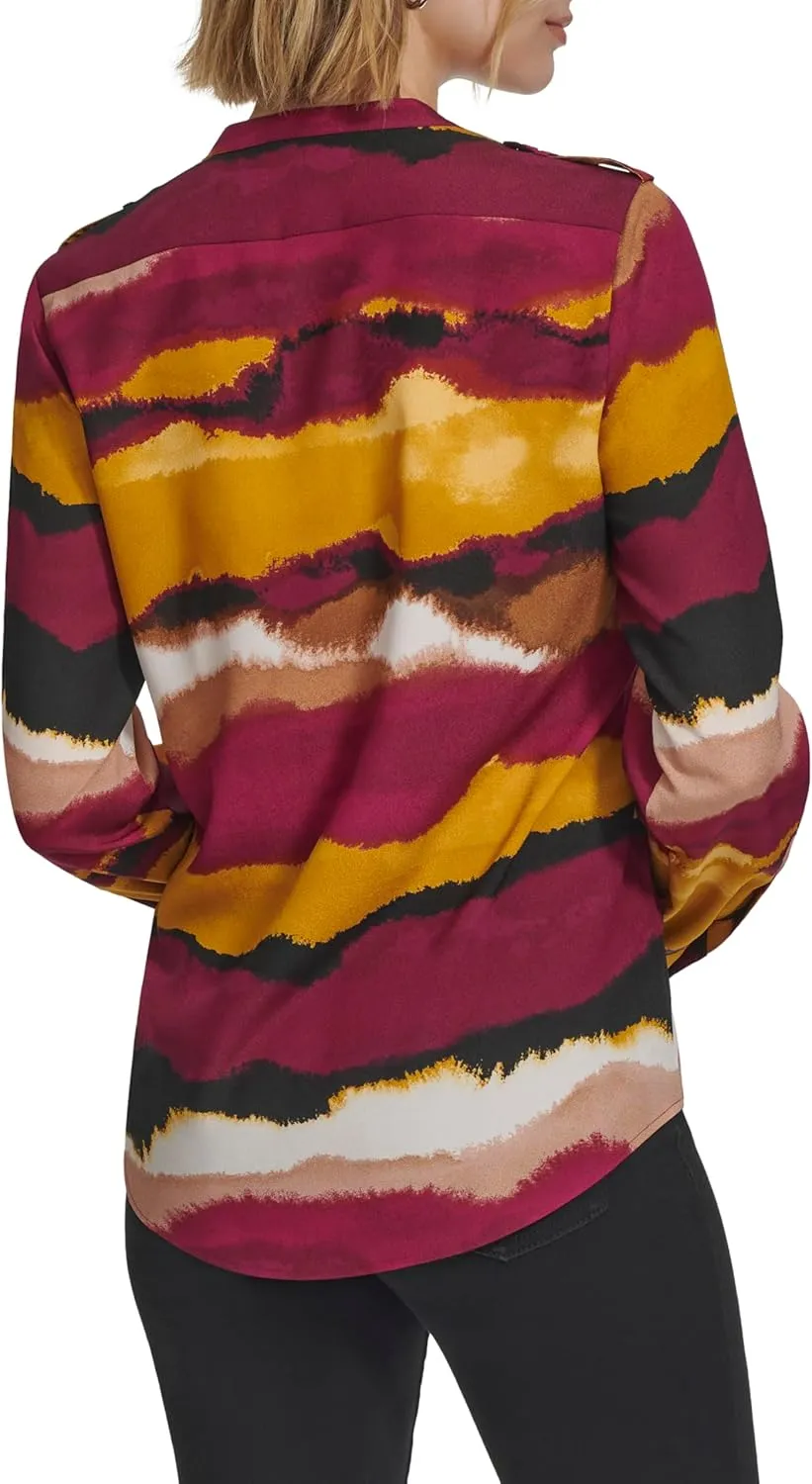 Calvin Klein Women's Roll Tab Blouse