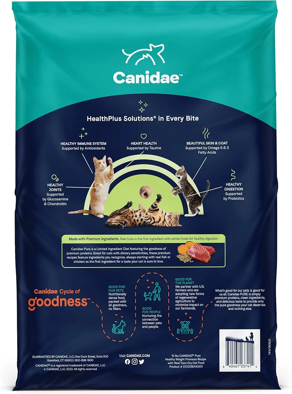 CANIDAE Pure Limited Ingredients Premium Dry Cat Food Bundle, Chicken and Healthy Weight Tuna Recipes, 5 Pounds (Pack of 2), Grain Free