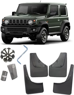 Car Mudguard Mud Flaps for Suzuki Jimny JB64 JB74 2019-2023 Molded Custom Front and Rear Mudflaps Splash Guards Fender Flares Kit 4-PC,Send 1 roll Car Garbage Bag,Black