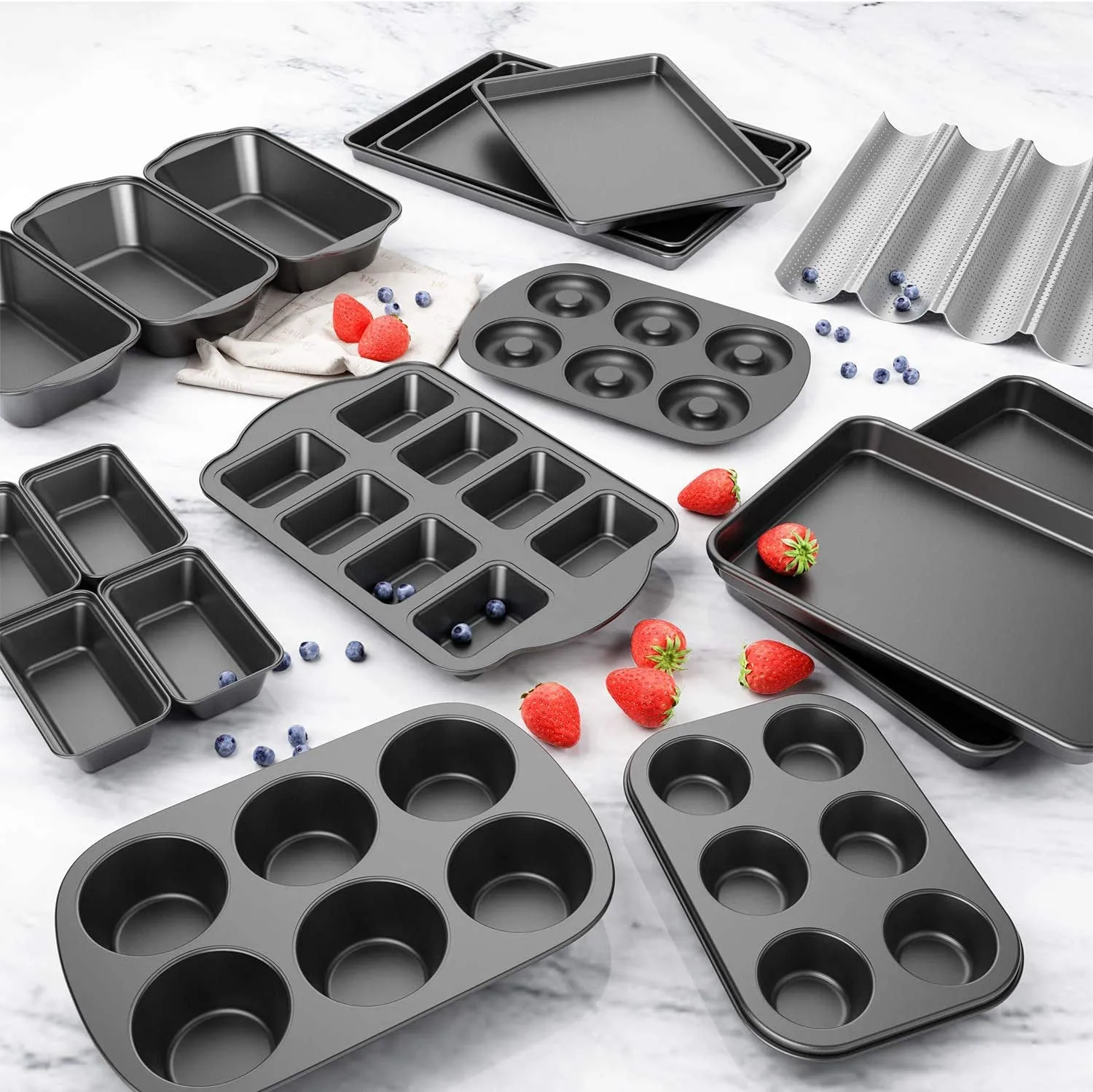 Carbon 3 Steel X 9 Nonstick Pan, Loaf Enhanced Baking Pack Large Bread Pan, 1/2" Safe 5"