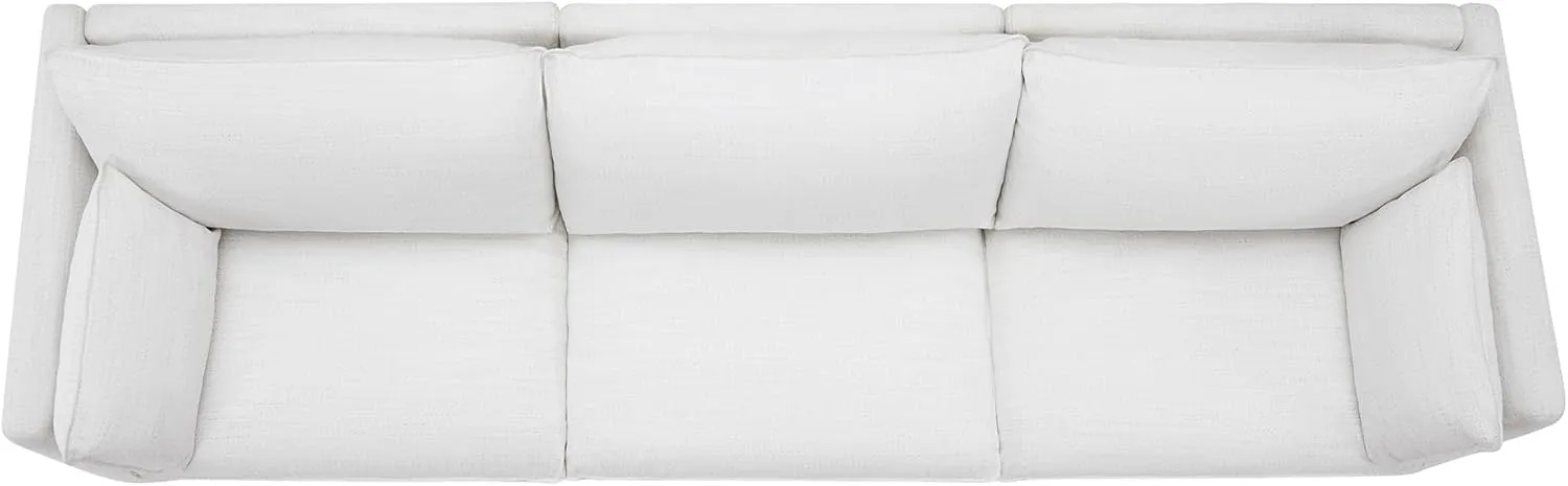 CHITA Sectional Modular Down Filled Sofa, Comfty Feather 3 Seat Cloud Couch, FSC Certified Modern Deep Seat Sectional for Living Room, 114 inch Width,3 Seat Modular Sofa, Cream
