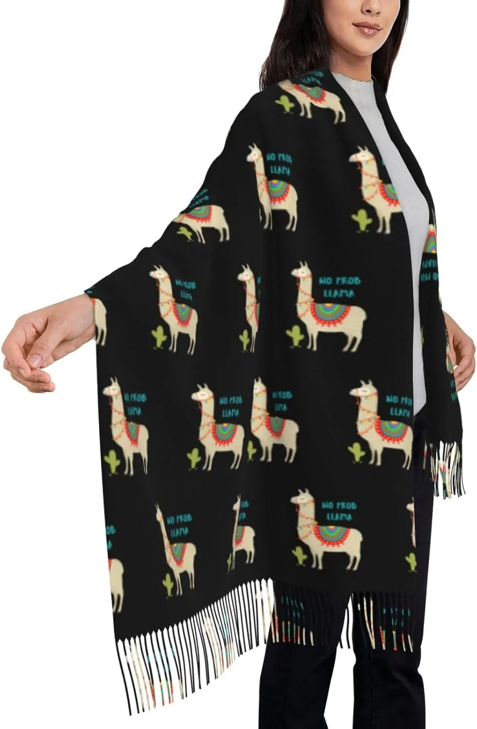 Christmas Holiday Exquisite Cashmere Tassel Scarf And Shawl Wraps Lightweight Fashion Scarf Presents For Ladies