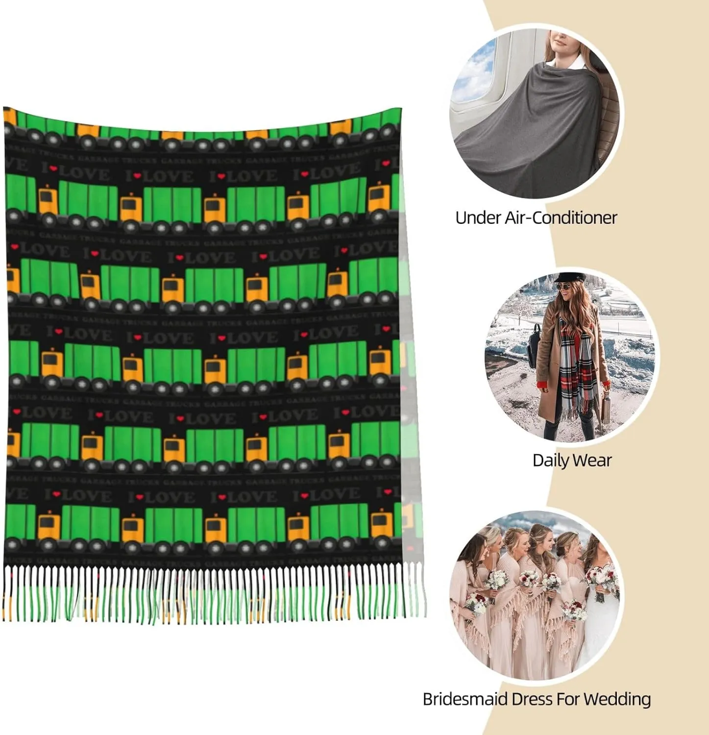 Christmas Holiday Exquisite Cashmere Tassel Scarf And Shawl Wraps Lightweight Fashion Scarf Presents For Ladies